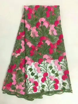 

New Arrival High Quality African French net Lace Fabric With Flower Tulle Lace Fabric For Nigerian Big Occasion dresses RF