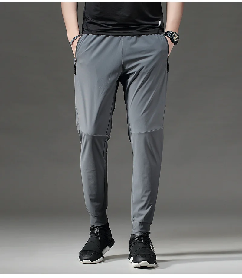 Эластичные ледяные шелковые мужские s тренировочные брюки Slim Fit мужские быстросохнущие Джоггеры мужские длинные штаны для бега гимнастический спортивный фитнес брюки