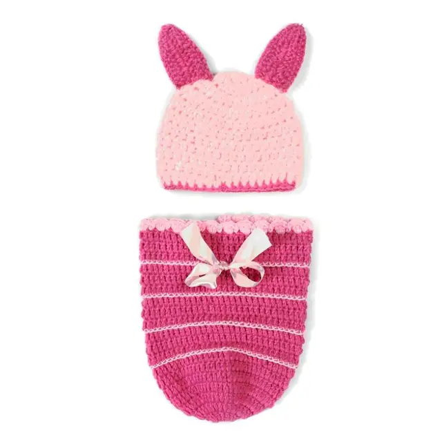 pink animal miss piggy crochet baby girl hats caps beanies diapers