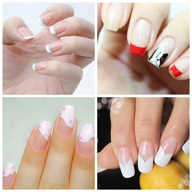 

1 Pack White French Nail Stickers Manicure Strip Nail Art Decoration French Manicure Nail Art Decals For Nail DIY Styling Tools
