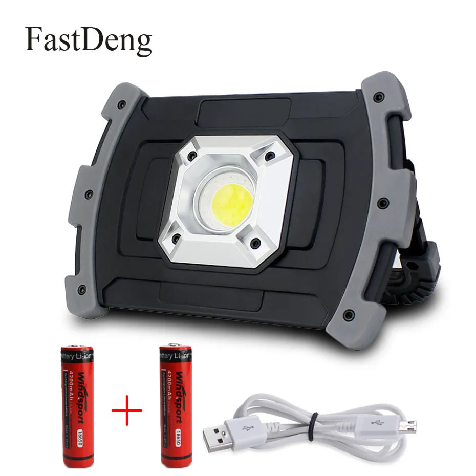 

20W COB LED Work Light 400 Lumen Portable LED Spotlight USB Rechargeable Outdoor Floodlight Worklights AA 18650 Battery Lantern