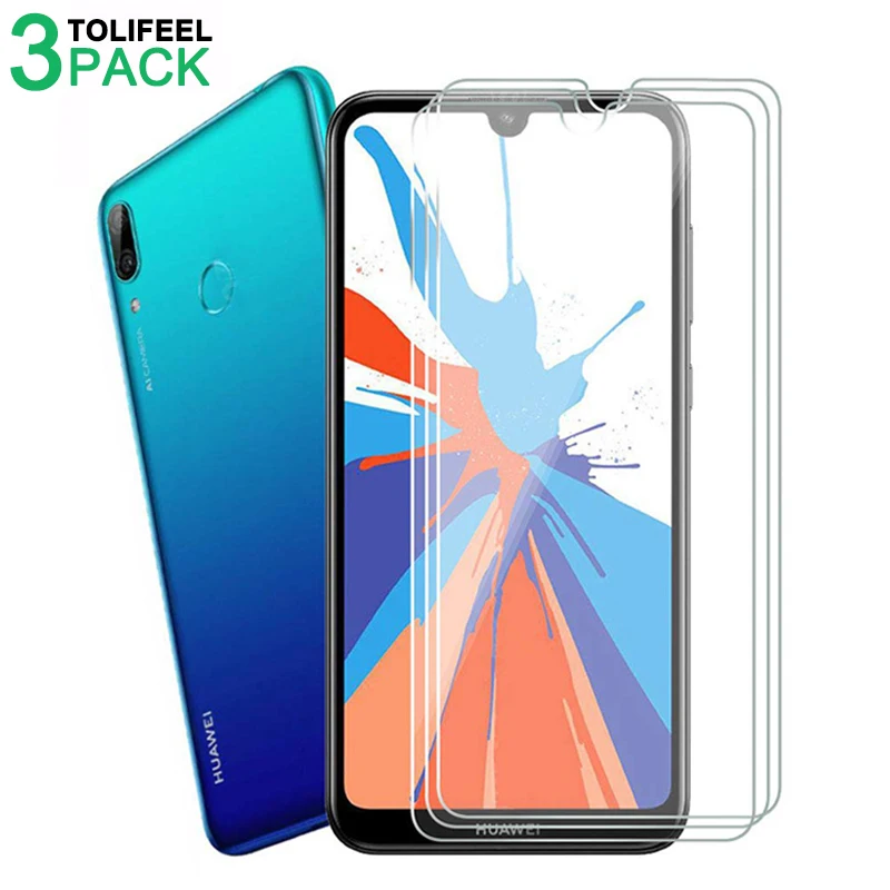 

3Pcs Tempered Glass For Huawei Y7 2019 Screen Protector 2.5D 9H Protective Film For Huawei Y7 Pro Prime 2019 On Glass