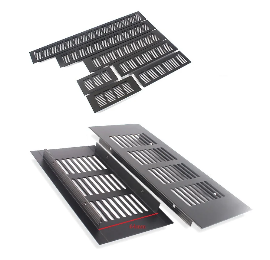 4Pcs/Lot 80MM Width Black Aluminum Air Vent Ventilator Grille For