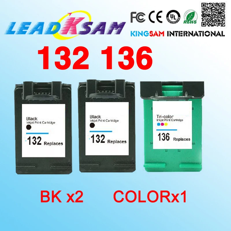 Картридж с тонером 2BK + 1 цветом совместимый hp132 136 132 Deskjet 5420 5420v 5440 5440XI 5442 5443 |