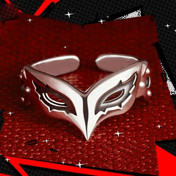 

4 Types Persona 5 P5 JOKER Mask Ring S925 Sterling Sliver Adjustable Fox Skull Panther Anne Mask Costume Jewelry Gift Adjustable