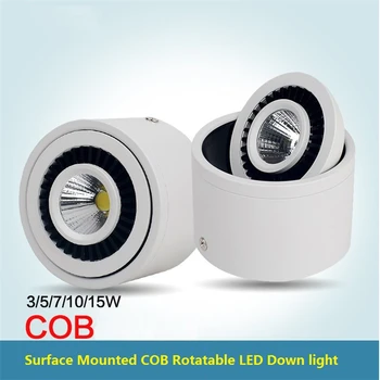 

100-240Vac input 3W-15W surface mounted LED down lamp , 360 degree rotatable COB background ceiling spot light ,painting light