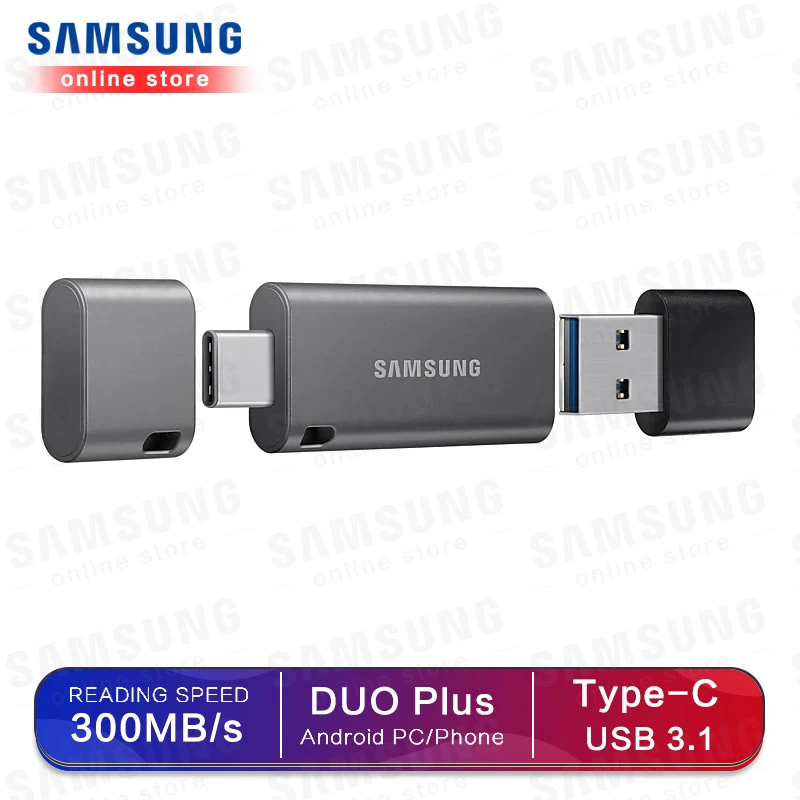 

Samsung Usb Flash Drive 32g 64g 128g 256g Double Port Pen Drive Usb3.1 Type C Type A Pendrive Memory Stick For Smartphone Tablet