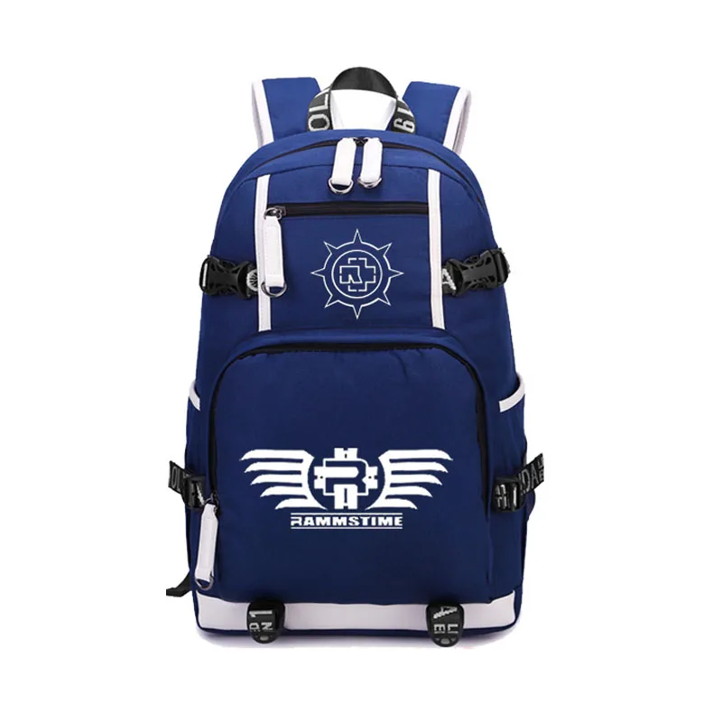 

German Famous Band Rammstein Backpack Students Letters Pattern Mochila Multi-function Men Travel Bags Computer School Bag