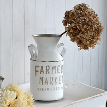 Искусственные цветы ручной работы металлические белые антикварные молочные ведра