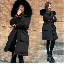 Женское пуховое хлопковое пальто большого размера, новинка, осенняя и зимняя плотная свободная парка, куртка с капюшоном, одежда 5XL, верхняя одежда f1229