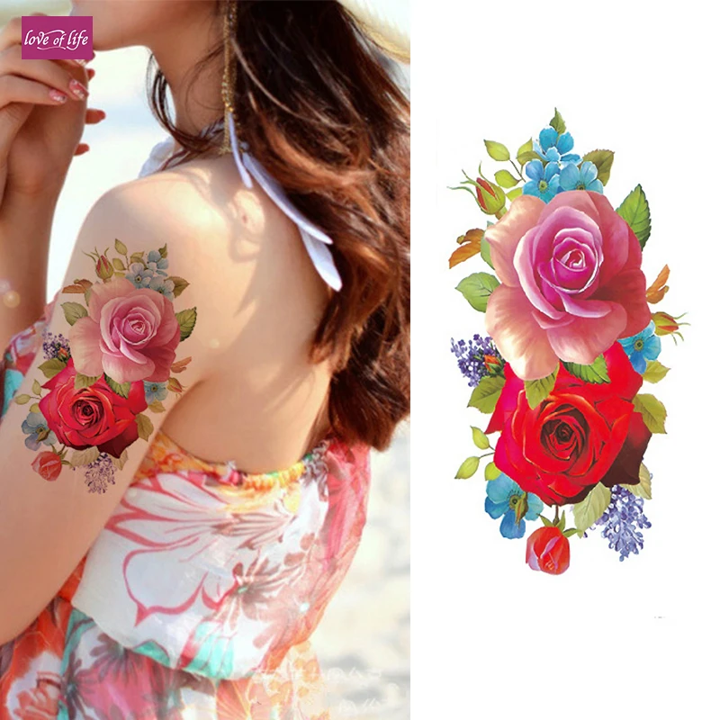 Наклейки на тело женские водостойкие 1 шт.|henna temporary tattoos|flower armarm shoulder |