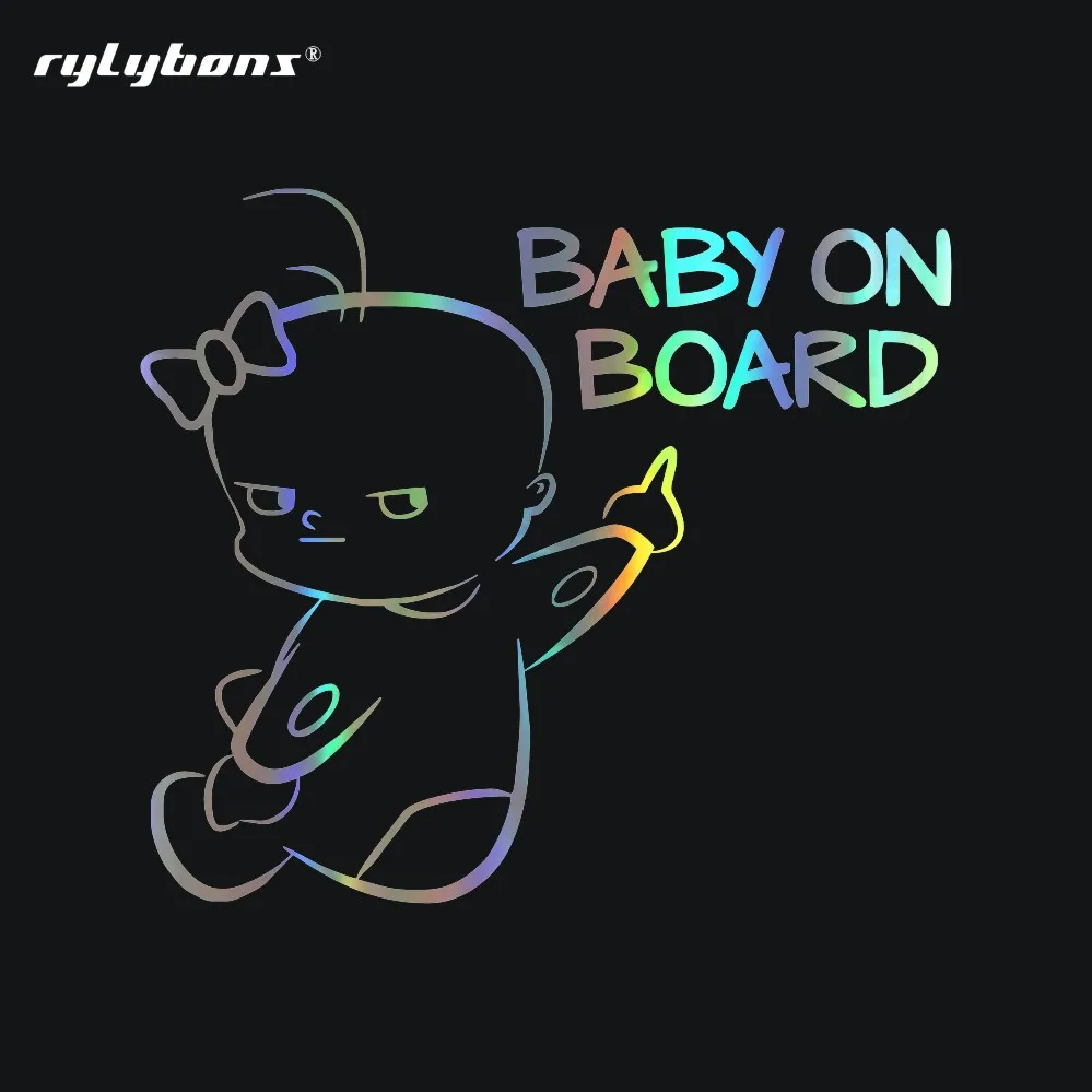 

Rylybons 2nd Half Price Baby on Board Car Stickers and Decal Car Styling Decoration Door Body Window Vinyl Stikers