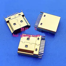 20 pcs Conector HMDI Masculino Tala Tipo Ficha HDMI 19-pin Largura 1.6mm com linhas de Pinos