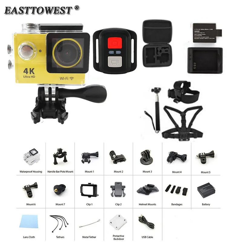 H9R Remote 4K Action Camera 2 170D Wifi 30M Underwater Helmet Cam Go Waterproof Pro Sport