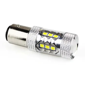

WTS 2pcs BAY15D 1157 21/5W BA15D White/Red 3030 led Chips LED Stop Tail Dual Filament Combined Rear Stop&Side signal Lights
