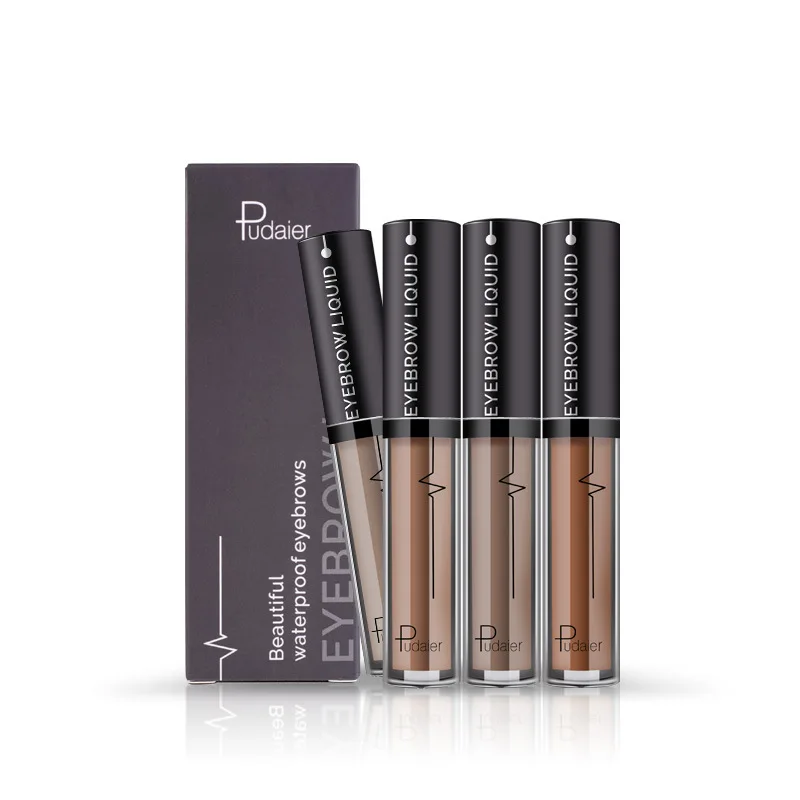 Eyebrow Enhancer Brush Kits Makeup Henna Eyebrow Gel 4 Color Black Brown Waterproof Liquid Eye Brow Tint Makeup Eyebrows