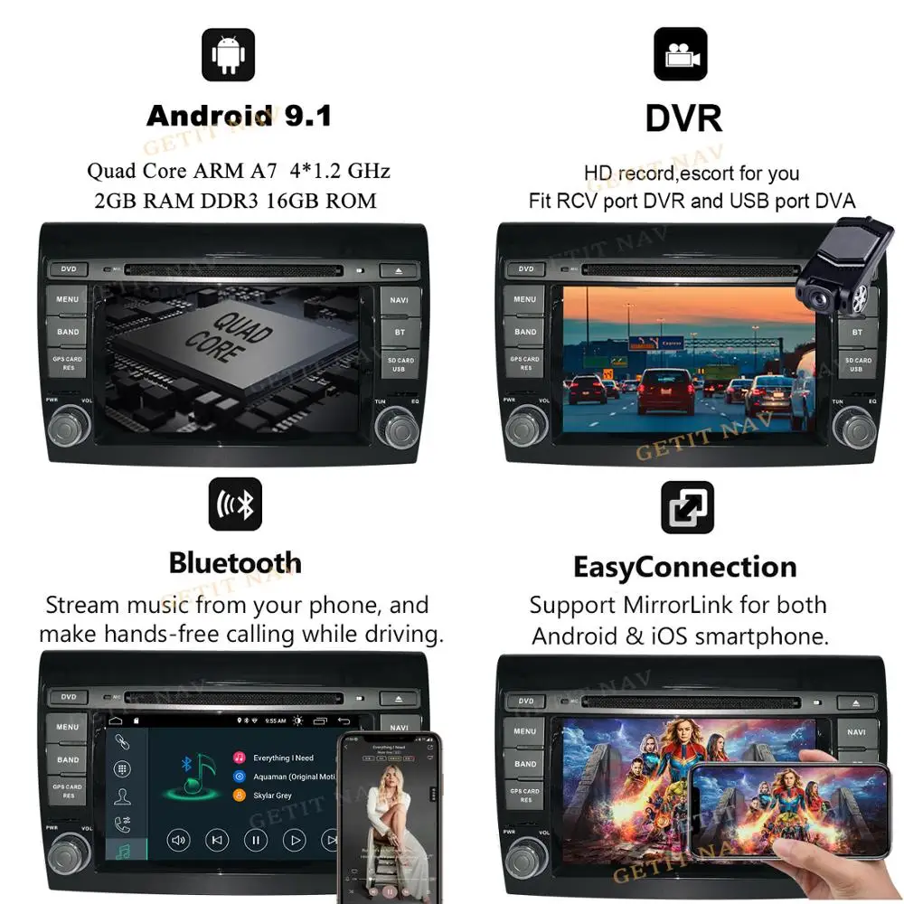 Excellent IPS 2 Din android 9.0 Car DVD Player 7