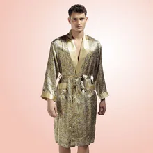 Новое поступление, весенние мужские шелковые халаты, шелк тутового шелкопряда, с принтом, халат, кимоно, шелкопряда, модная одежда для отдыха, Мужская одежда для сна