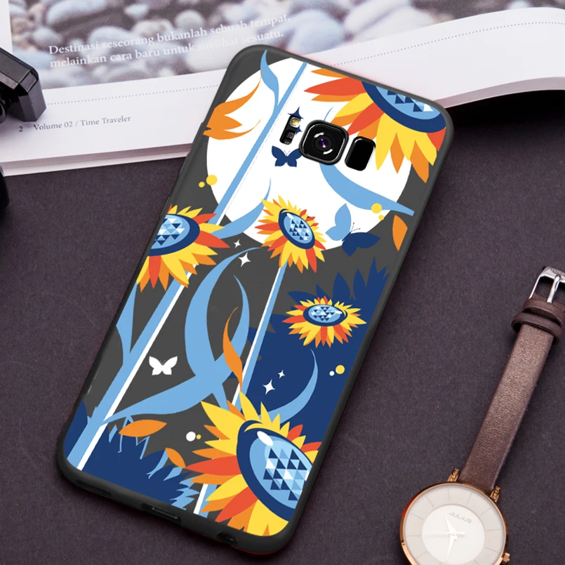Чехол с изображением цветов для Samsung Galaxy S8 чехол силиконовый оригинальный 3D