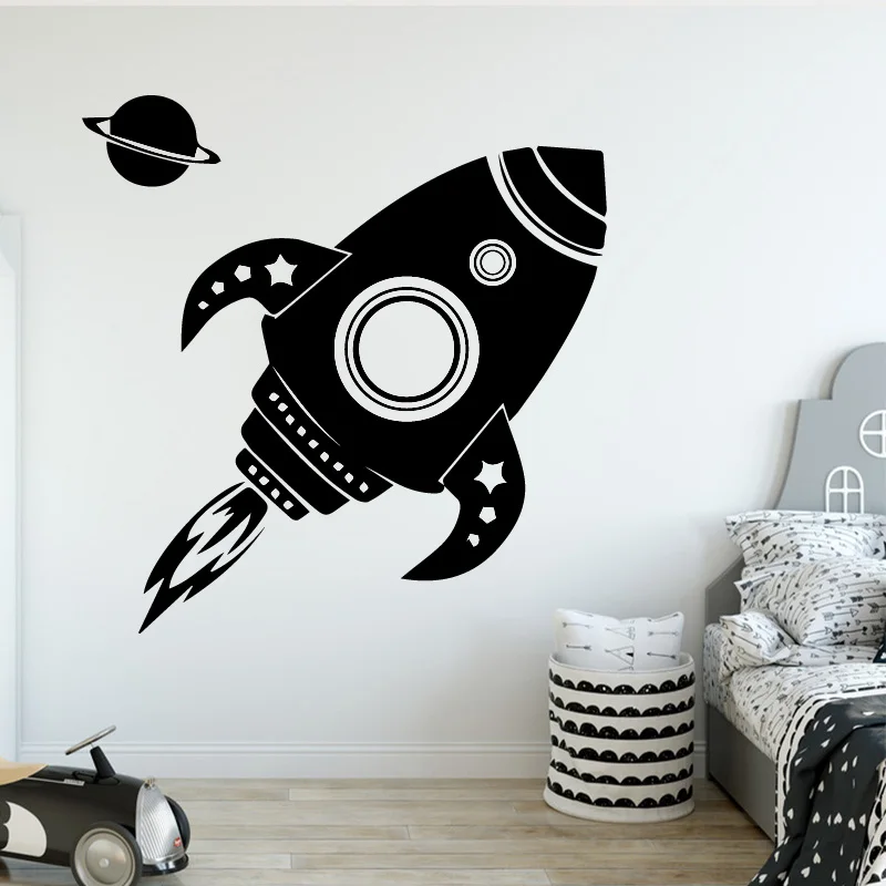 

Diy Rocket Family Wall Stickers Mural Art Home Decor For Children's Room Home Party Decor Wallpaper