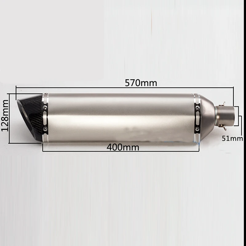 Универсальный 51 мм Глушитель для мотоцикла из углеродного волокна выхлопная труба для скутера ATV Escape глушитель с наклейкой для большинства мотокроссов