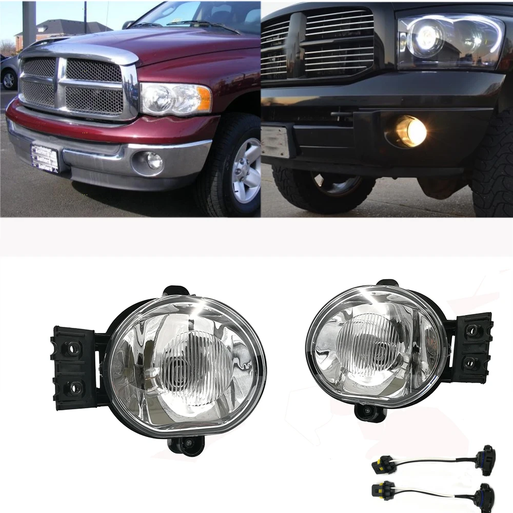 Fits For Dodge 2002-2008 Ram 1500 2500 2004-2006 Durango Fog Lights Bulb Clear Lens