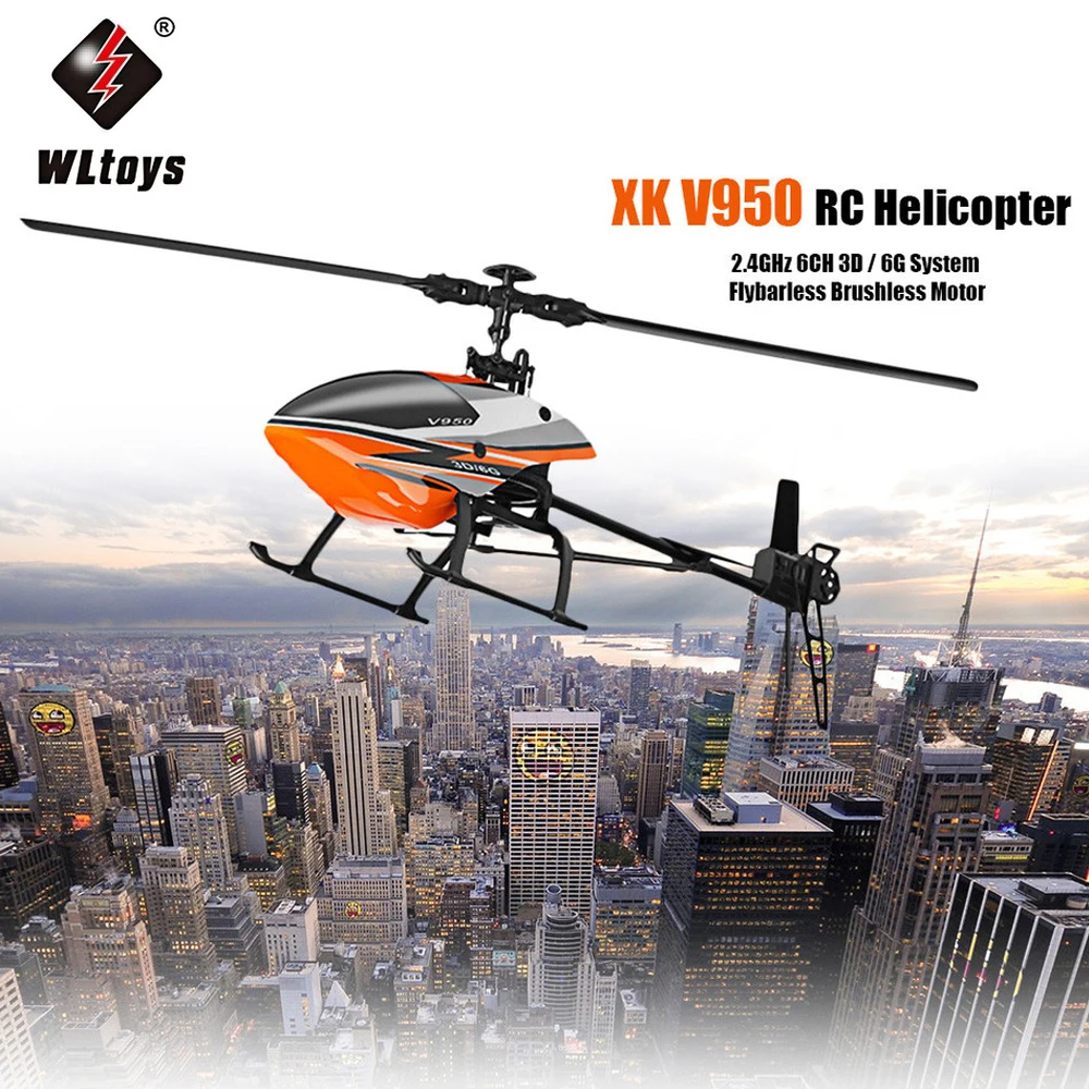 WLtoys V950 большой вертолет 2,4G 6CH 3D6G система бесщеточный Радиоуправляемый вертолет RTF игрушки дистанционного управления