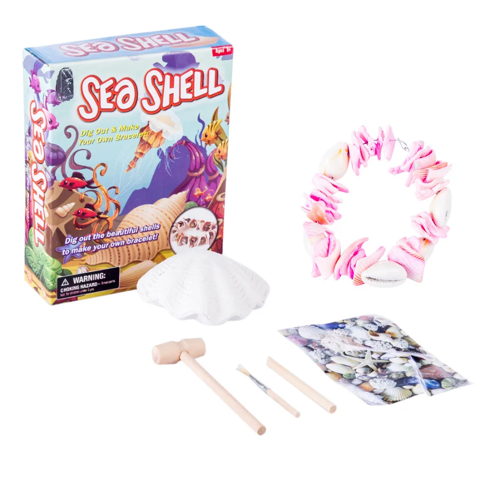 

Surwish Children Learning Educational Seashell Bracelets Fossil Excavation Toy Kits with Environmentally Friendly Materials