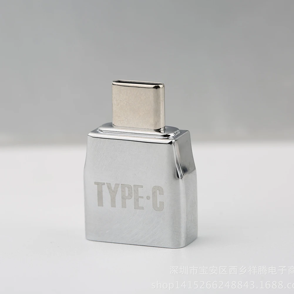 Micro USB Женский Тип C Мужской адаптер конвертер портативный металлический мини USB-C OTG адаптер с брелоком#5