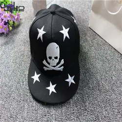 Новый Череп Вышивка Unisex Snapback Бейсбол шляпа хип-хоп Кепки для Для мужчин Для женщин для отдыха Шапки модный прямой козырек регулируемые