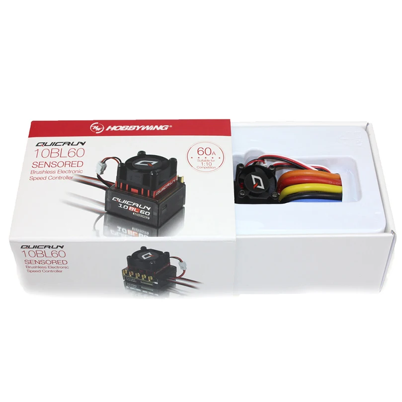 Hobbywing QUICRUN 10BL120 Sensored 120A / 10BL60 Sensored <br />Brushless ESC Speed Controller For 1/10 1/12 RC Mini Car-in Parts