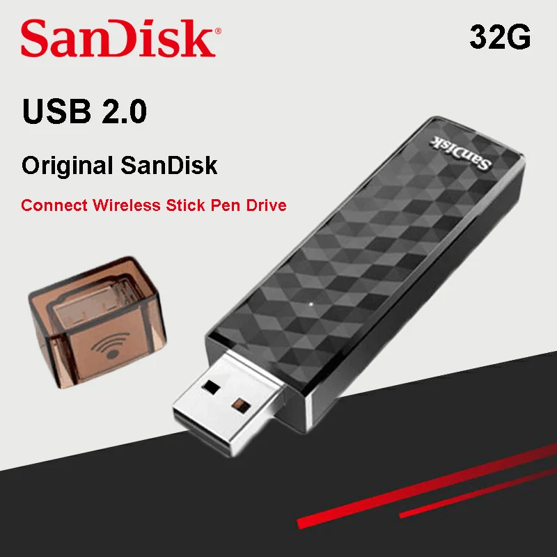 Sandisk Connect Wireless Stick Usb Flash Drive Plus Mini Usb Pen Drives Pendrives 32gb Support Official Verification - Usb Drives AliExpress