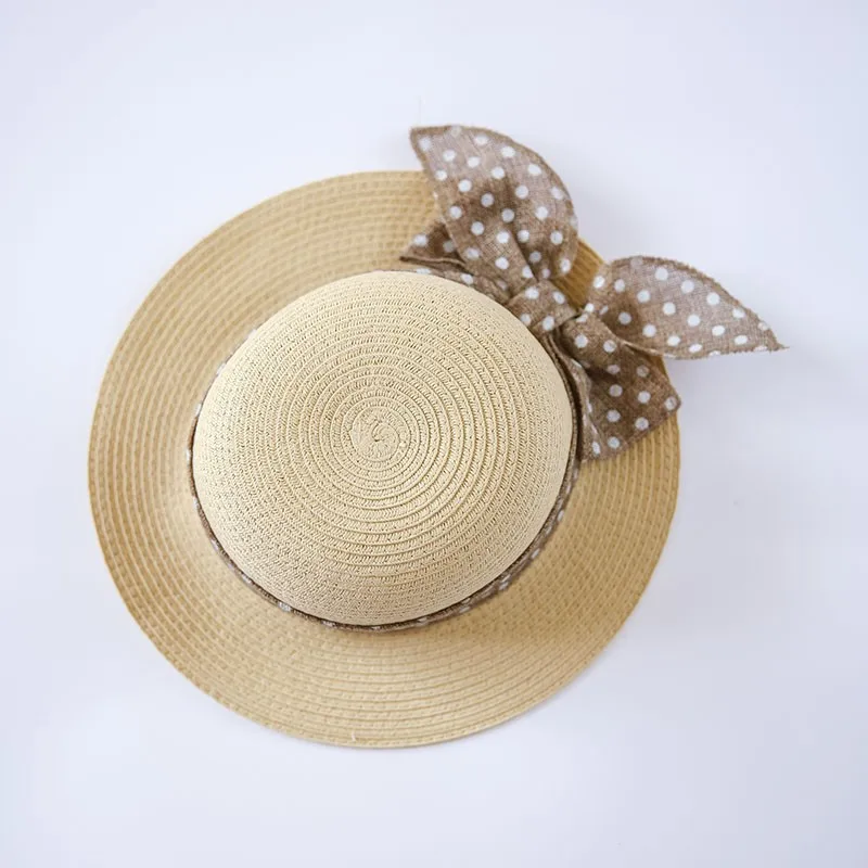 Новинка года; Соломенная пляжная шляпа для девочек с большим бантом; Летняя Детская кепка наивысшего качества; солнцезащитные кепки для девочек; детская шапка