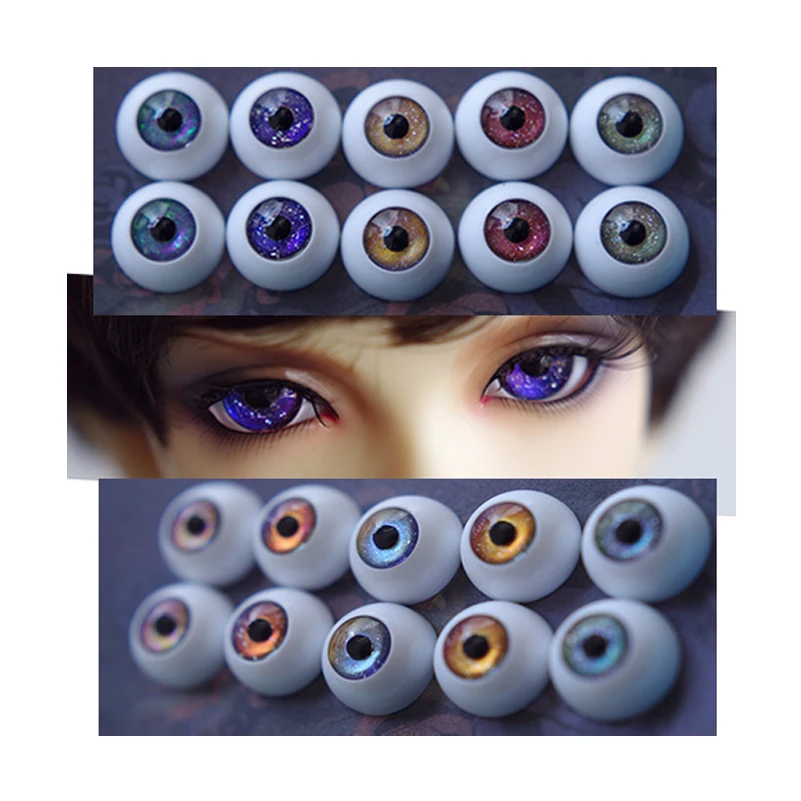 1 Pair DIY Glass BJD Eyes 12mm 14mm 16mm 18mm 20mm For SD Dolls 1/3 1/4 1/6 BJD Doll Accessories Eyeballs Toys For Children