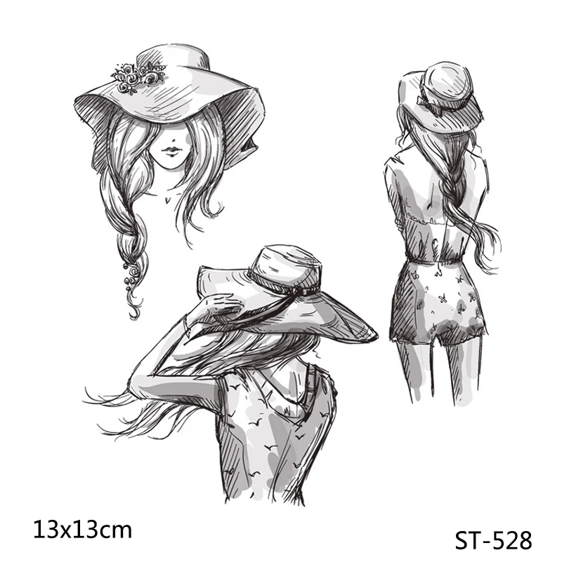 

AZSG Pretty / Fashion Girl Clear Stamps For DIY Scrapbooking Decorative Card making Craft Fun Decoration Supplies 13x13cm