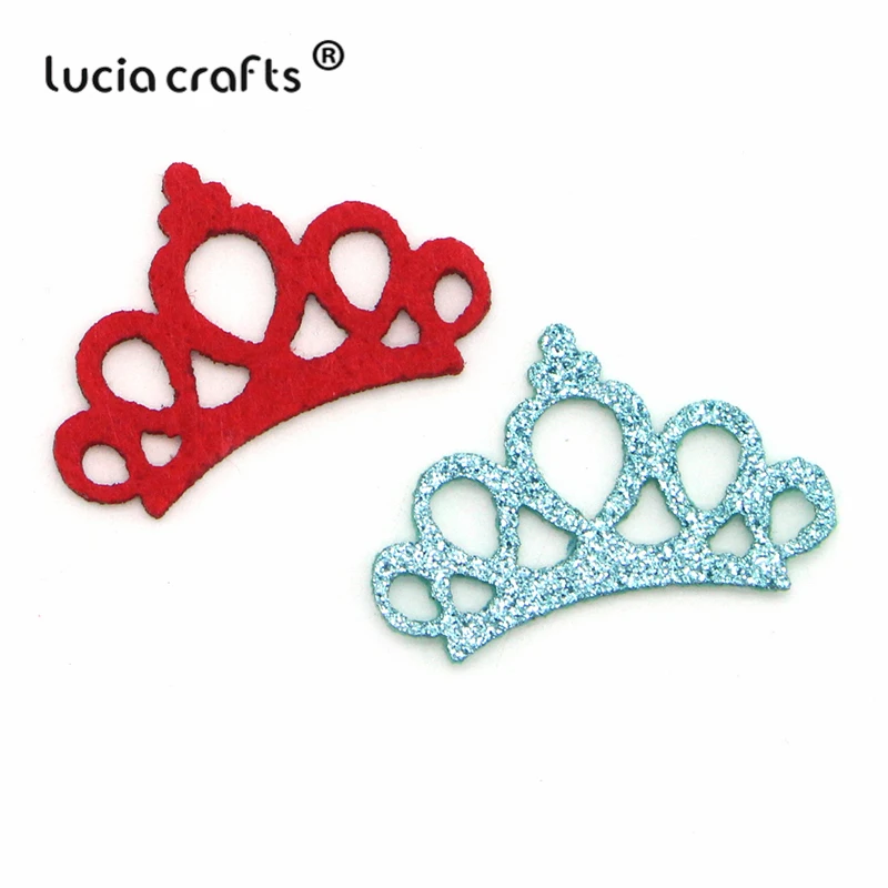 Lucia crafts, 10 шт./12 шт., 27*45 мм, нетканый материал, корона, детская лента для волос, шпилька, головной убор, украшения, сделай сам, ручная работа, аксессуары L0621