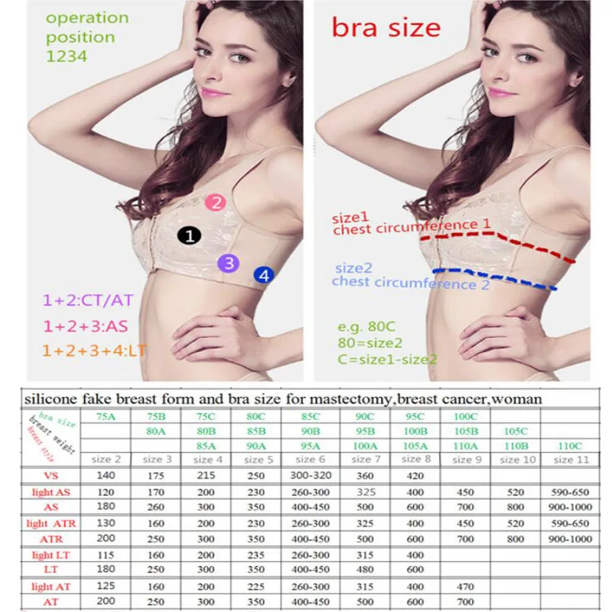 Sujetador de pecho de silicona para Mastectomy sosten de bolsillo gris 85C para protesis de pecho de silicona senos artificiales para mujeres