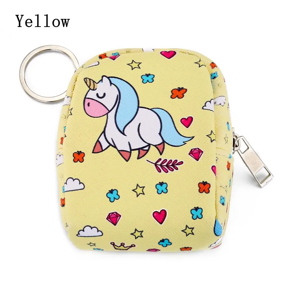 

1PC PU Unicorn Printed Souvenir Keychain Animal Purses Women Mini Keychain For Girl Kids Kawaii Snack Key Pouch Keychain