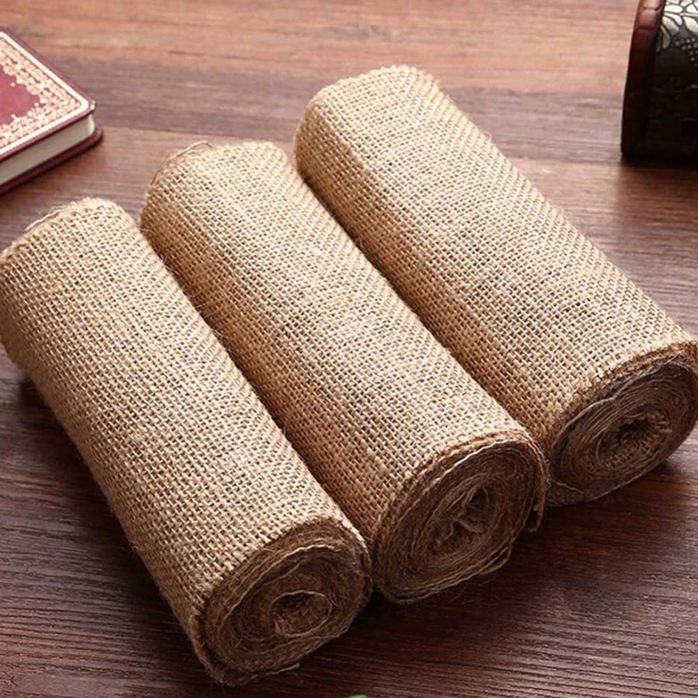 OurWarm 10 м* 33 см джутовые мешковины в рулонах Hessian Burlap настольная дорожка для свадьбы винтажное свадебное украшение стола вечерние принадлежности для мероприятий