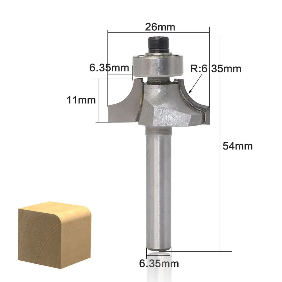 10pcsBit Round Over Edge Forming Router Bit Set 