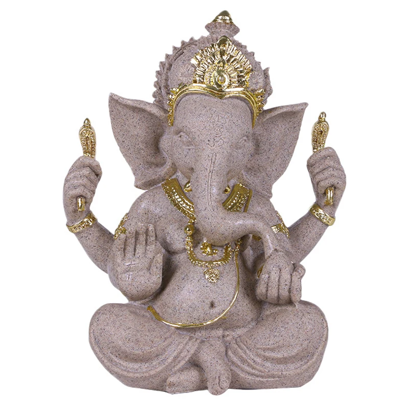 

Wholesale Resin Elephant God Sculpture Ornaments Home Decoration Accessories Sandstone Figurines Crafts Buddha Statue Desk Decor