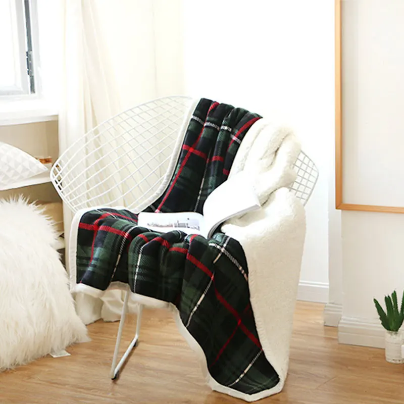 

SJ 2 Colors Super Soft Sofa Blanket Cover Throws Green Coral Fleece Fabric Portable Car Travel Cover Blanket