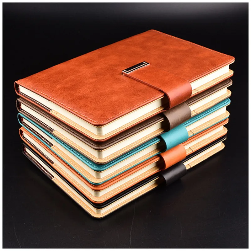 

Vintage Thick Leather Notebook Buckle Notepad planner for office business daily 2019 Agenda Travel Journals Notes School supply