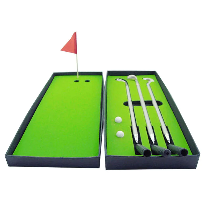 CRESTGOLF новые наборы подарков для гольфа с 3 шт. шариковые ручки в форме гольф-клуба из сплава, мини-флаг, мини-шар