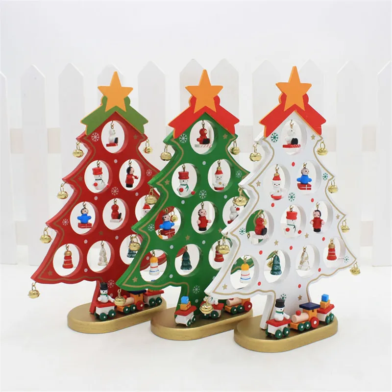 

2020 New Year Christmas Decor For Home Natal Christmas Decorations Navidad Baubles DIY Wood Christmas tree Desktop Decoration