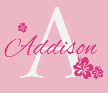 

Flower Wall Decals Personalized Name and Initial Wall Decal for Girl Baby Nursery Girls Room Teen Room Decor