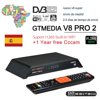 

GTmedia V8 Pro 2 Receptor DVB-S2 DVB-C DVB-T2 Built-in WiFi H.265 Support IPTV PowerVu &Biss key Satellite TV Receiver V8 Golden
