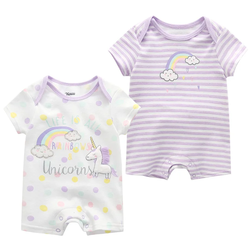 

New Baby Rompers Newborn Infant Baby Boy Girl Summer Clothes Roupas de bebe Short Sleeve Jumpsuits 3-9M Baby Pajamas Clothing