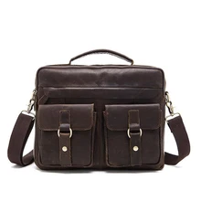 Мужские Винтажные деловые сумки для ноутбука, портфели, сумки-мессенджеры из натуральной кожи, мужские сумки, чемодан с 2 карманами, maleta masculina