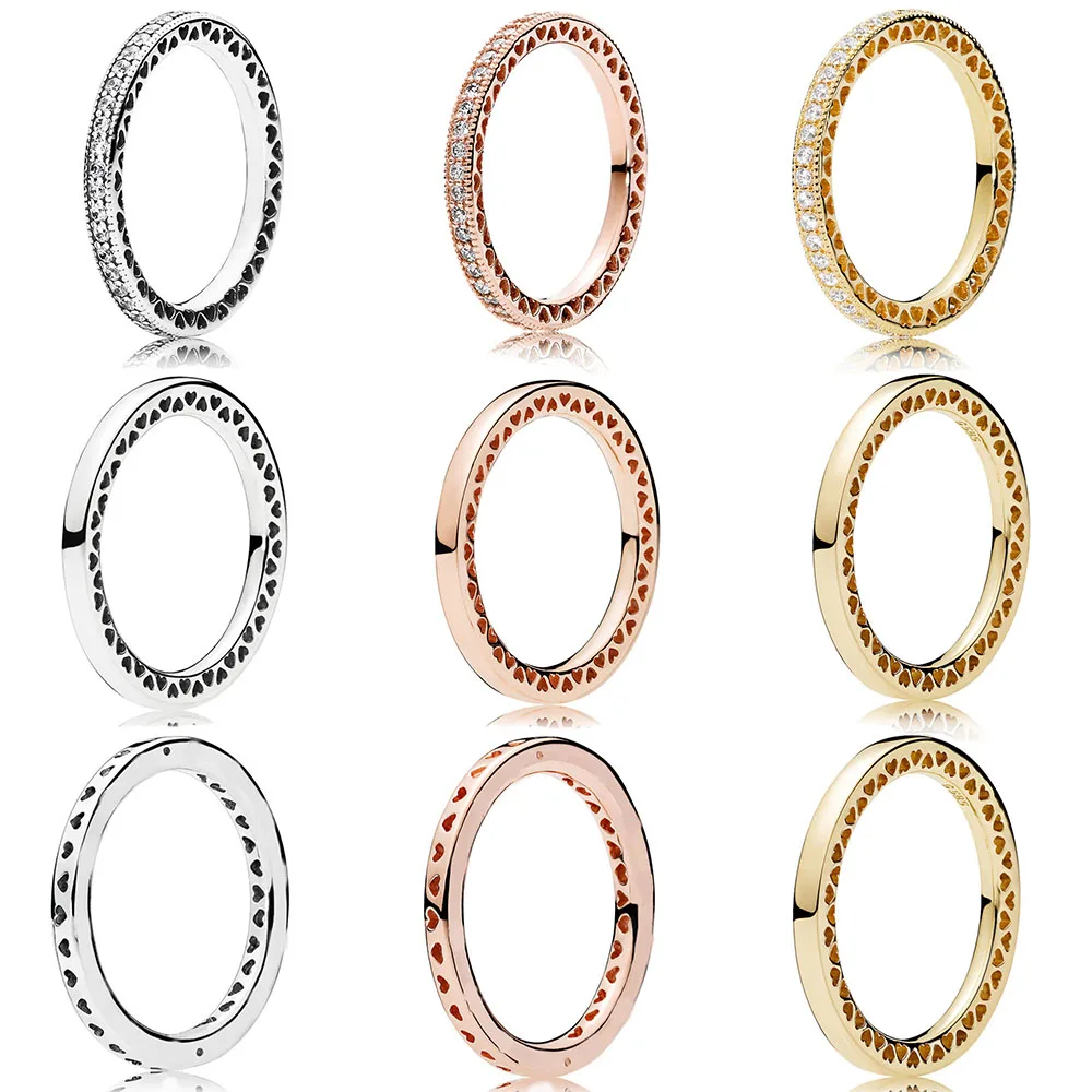 

Brand new Highest version 925 silver Shiny openwork love 9 charm ring fashion luxury jewelry girl birthday gift